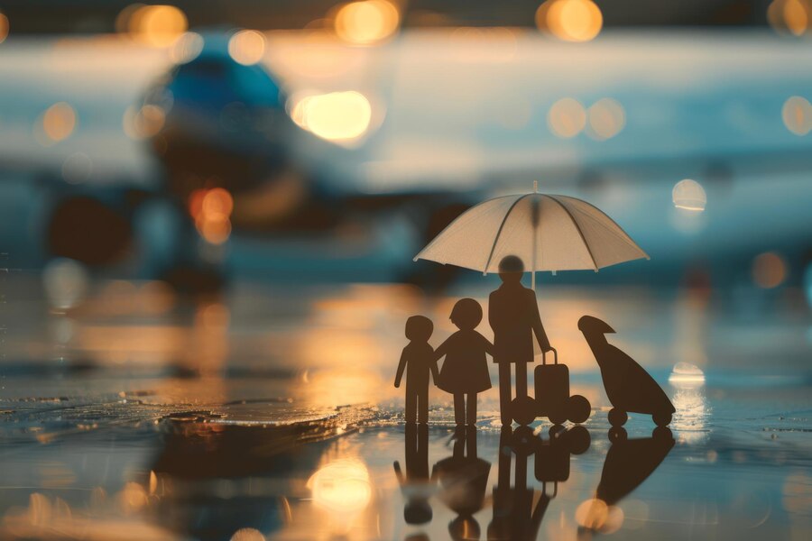 family traveling umbrella sunset 1203353 15479